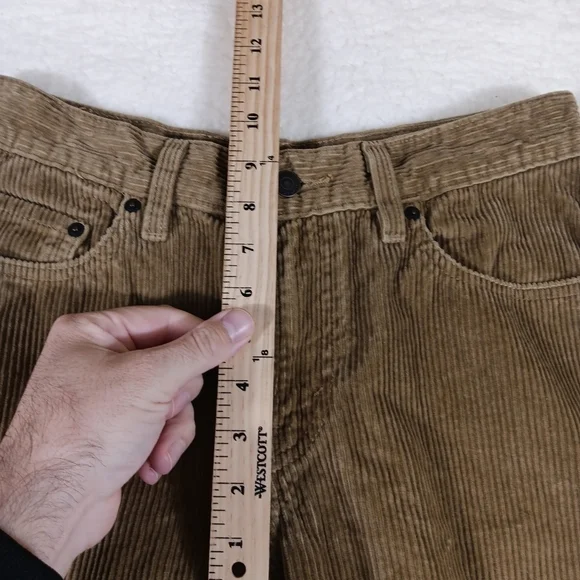 Levis Pants Womens 28x30 Tan Corduroy Straight Leg Hipster Fall Grandpa - Picture 10 of 13